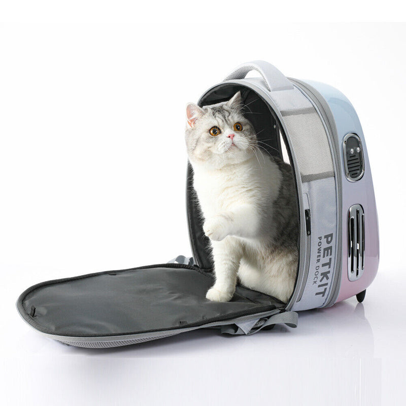 Smart Cat Backpack with Fan - Pink