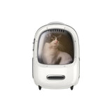 Smart Cat Backpack with Fan - Creme White