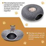 Felt Cat Tunnel Bed Medium - Dark Grey