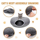 Felt Cat Tunnel Bed Medium - Dark Grey