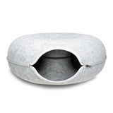 Felt Cat Tunnel Bed Large - Light Grey