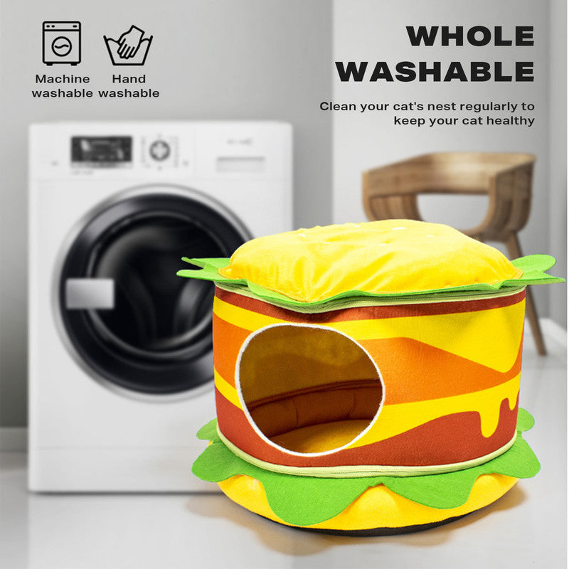 Washable Hamburger Pet Bed