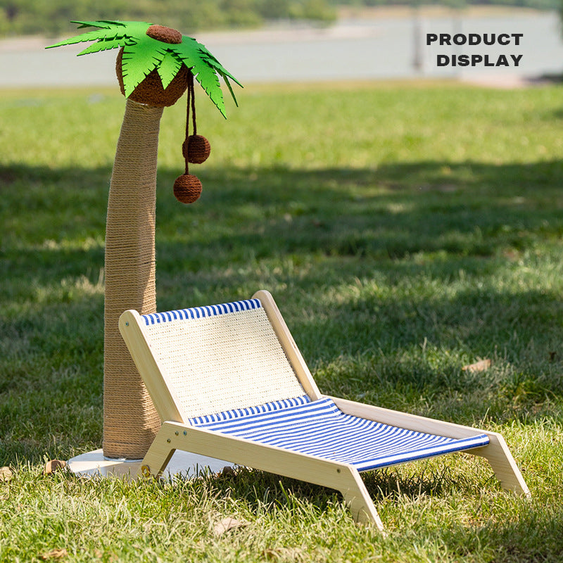 Wooden Coconut Scratching Post With Lounge Chair