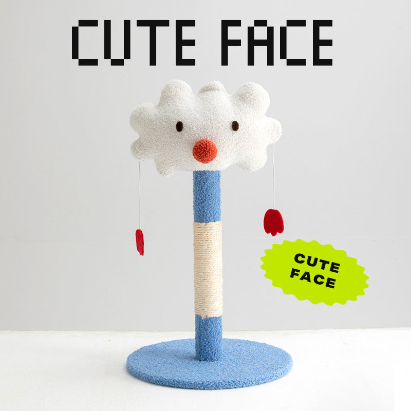 Cute Emoticon Scratching Post - White