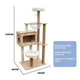 Wooden Scratching Tower with Transparent Capsule