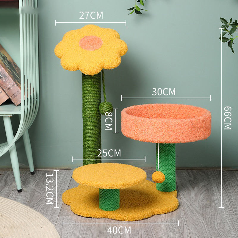 Plush Sunflower Scratching Tree