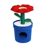 Bucket Cat House With Red Flower and Bed Insert