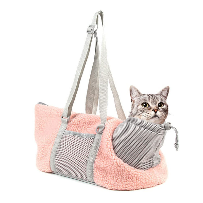 Kitten/Puppy Carrier Bag with Adjustable Strap - Pink