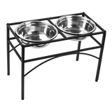 Dual Elevated Stainless Steel Pet Bowl Set