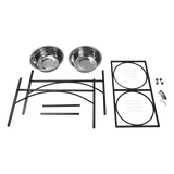 Dual Elevated Stainless Steel Pet Bowl Set