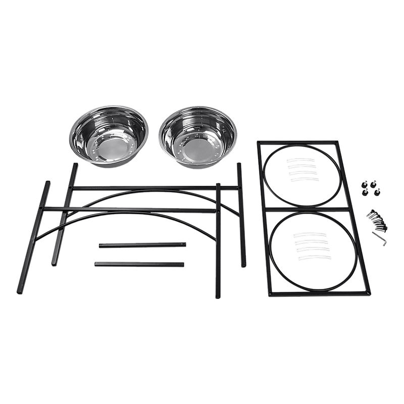 Dual Elevated Stainless Steel Pet Bowl Set