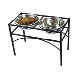 Dual Elevated Stainless Steel Pet Bowl Set