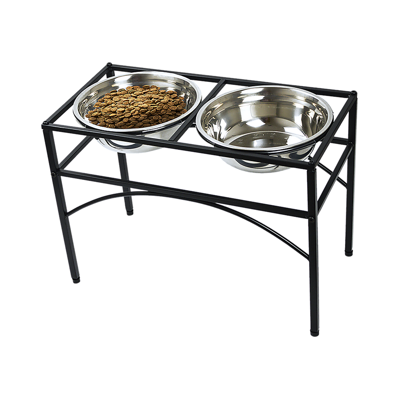 Dual Elevated Stainless Steel Pet Bowl Set